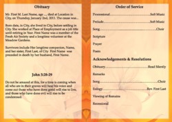 Orange Funeral Program inside Page 250